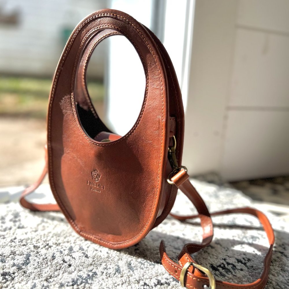 Medici of Florence Leather Brown Crossbody Bag